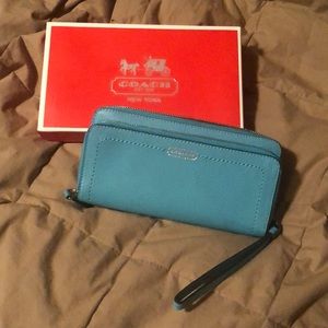 Turquoise Coach Wristlet/Wallet